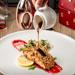 fried fish under narsharab sauce